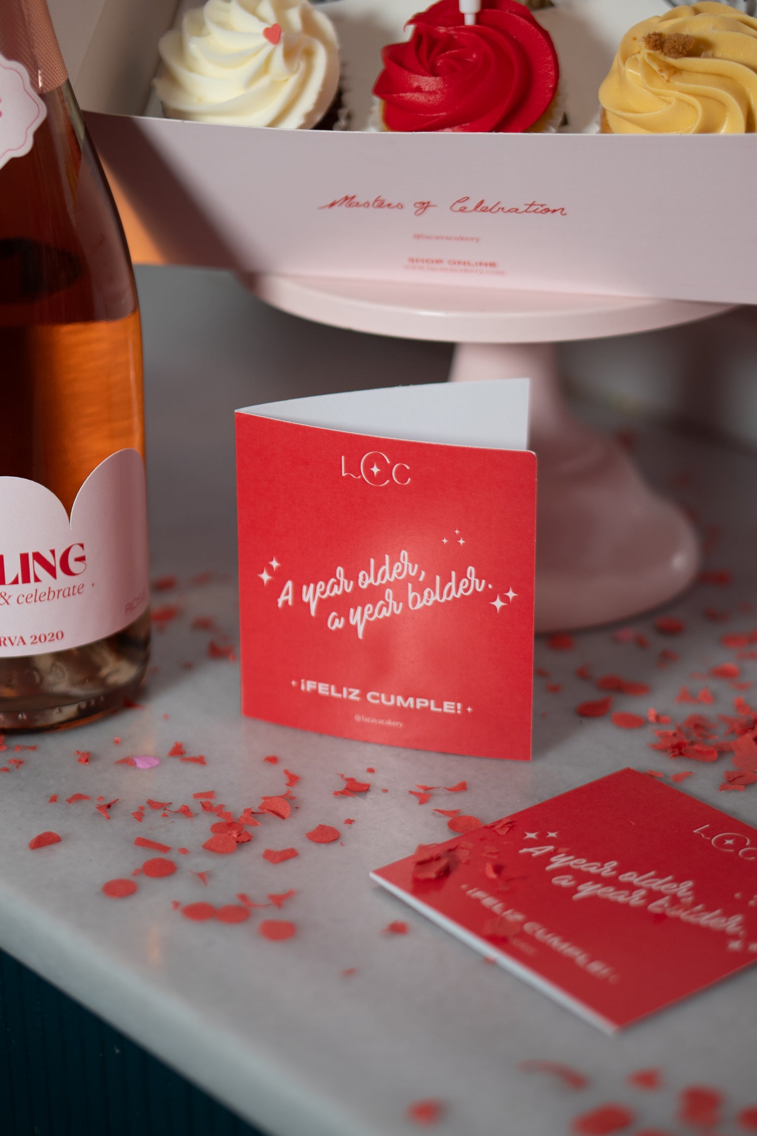 The Birthday Celebration Pack: Cake, Cupcakes (6), Cava + extras