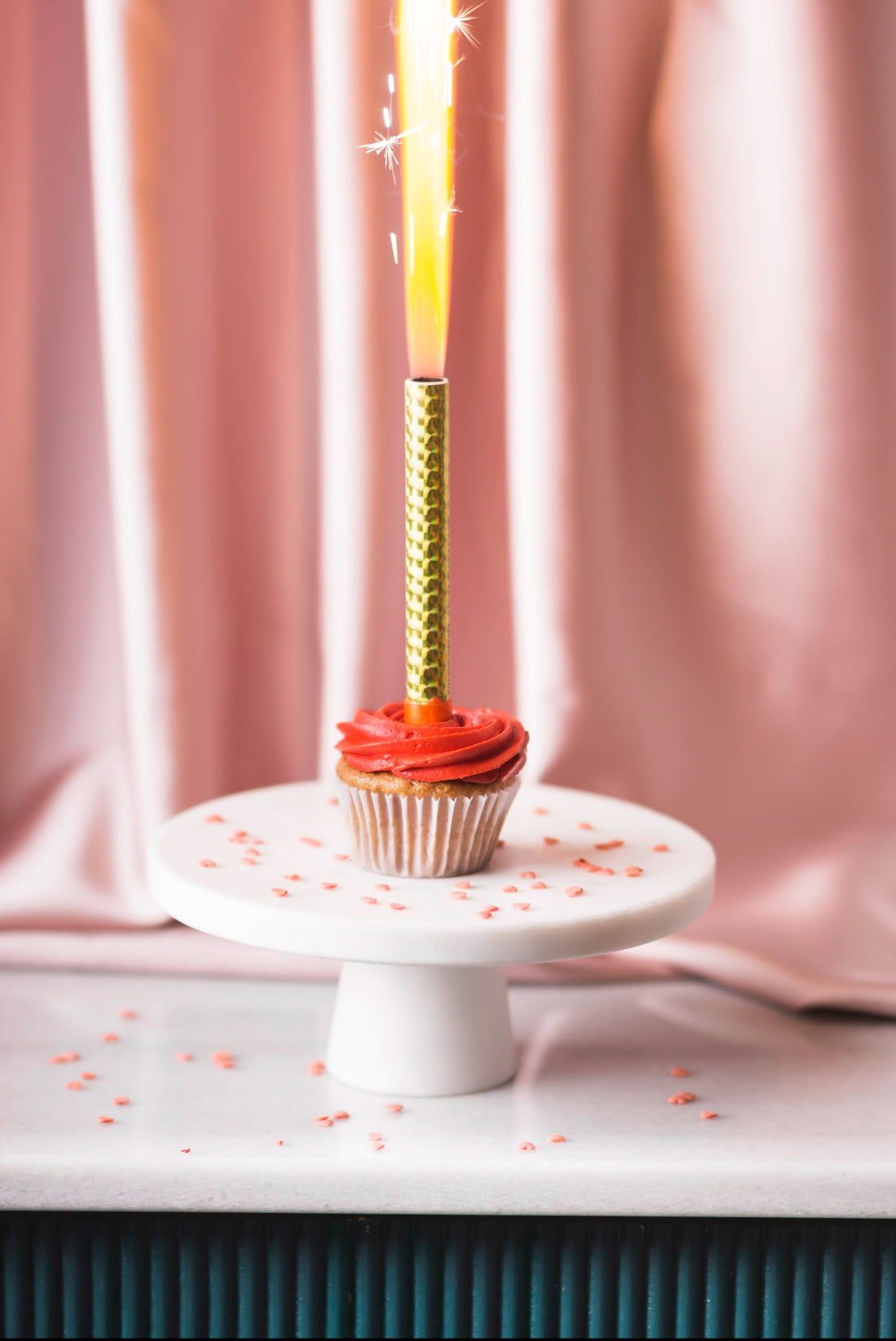 Birthday Card with single candle and sparkler