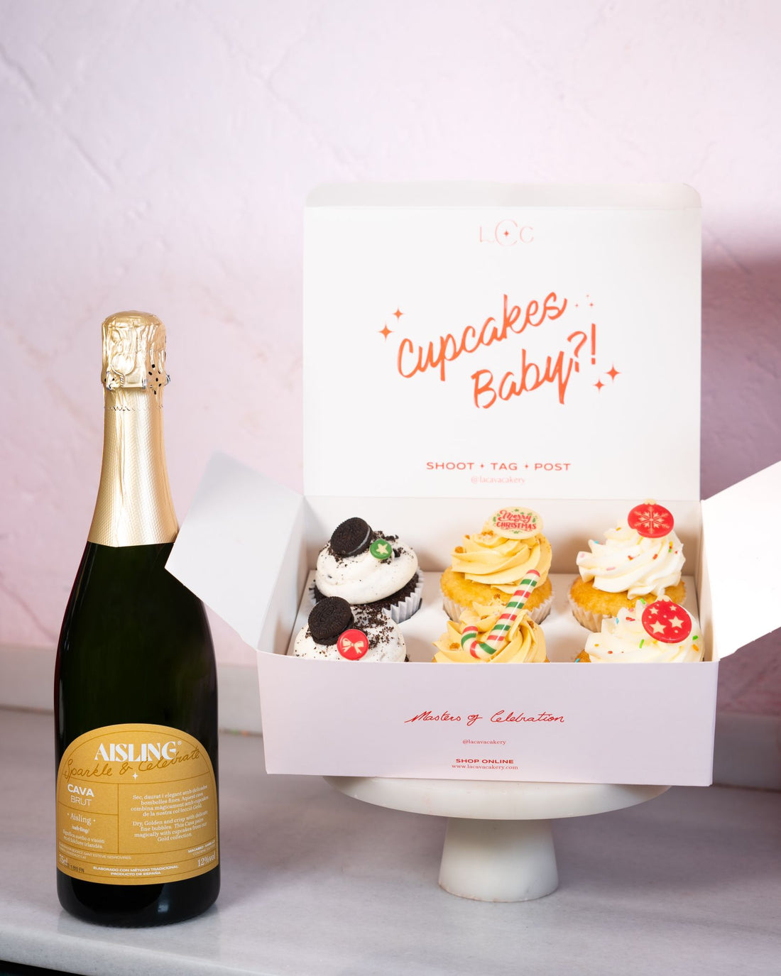 Christmas Box. 2 each Cookie Cream, Salted Carmel, Vanilla + Brut Cava